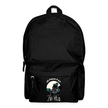 J'Peux Pas J'ai Vélo Humour Cadeau Drôle Cycliste - Sac à dos - noir - Devant