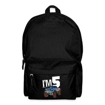 5. Geburtstag 5 Jahre Monster Truck Geländewagen - Rucksack - Schwarz - Vorne