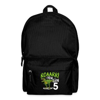 5. Geburtstag 5 Jahre Dino Dinosaurier Fan - Rucksack - Schwarz - Vorne