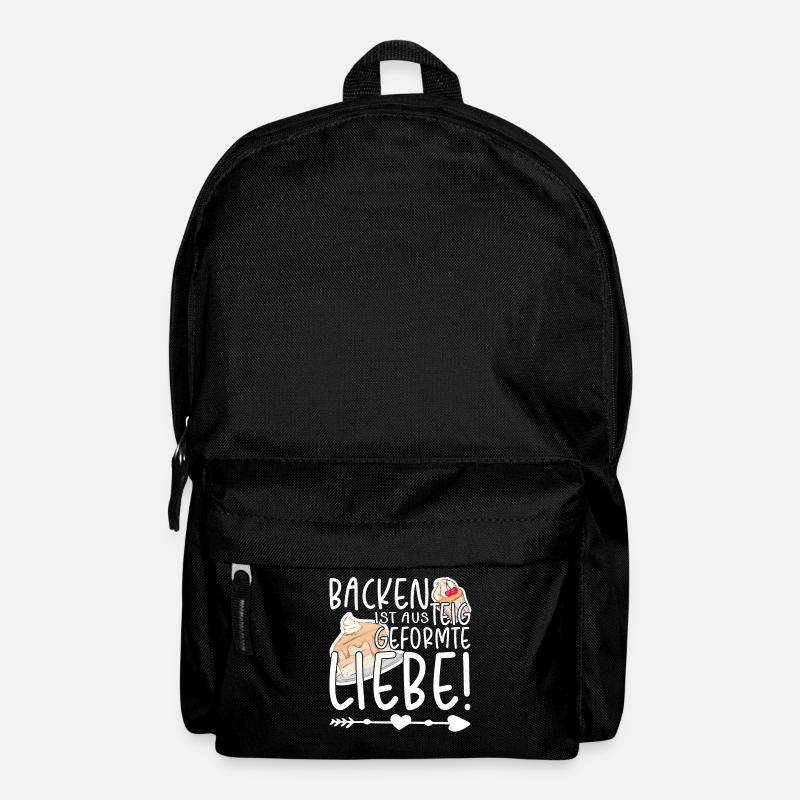 Backen ist aus Teig geformte Liebe, Bäcker - Rucksack - Schwarz