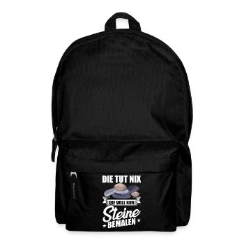 Die tut nix die will nur Steine bemalen steine - Rucksack - Schwarz - Vorne