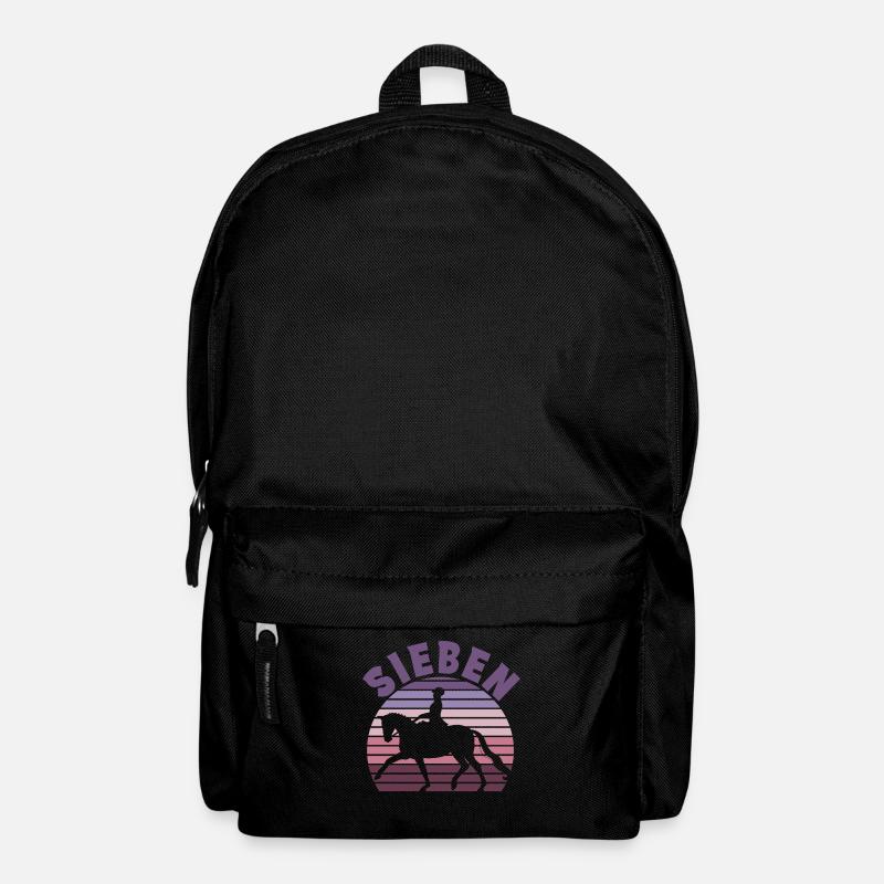 7. Geburtstag Mädchen 7 Jahre Pferd Reiterin - Rucksack - Schwarz