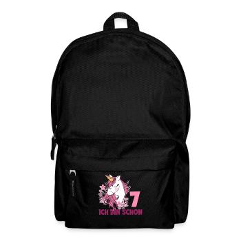 7. Geburtstag Mädchen 7 Jahre Pferd Pferde Einhorn - Rucksack - Schwarz - Vorne