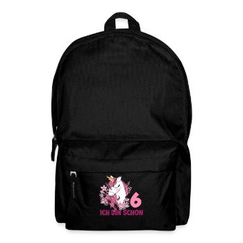 6. Geburtstag Mädchen 6 Jahre Pferd Pferde Einhorn - Rucksack - Schwarz - Vorne