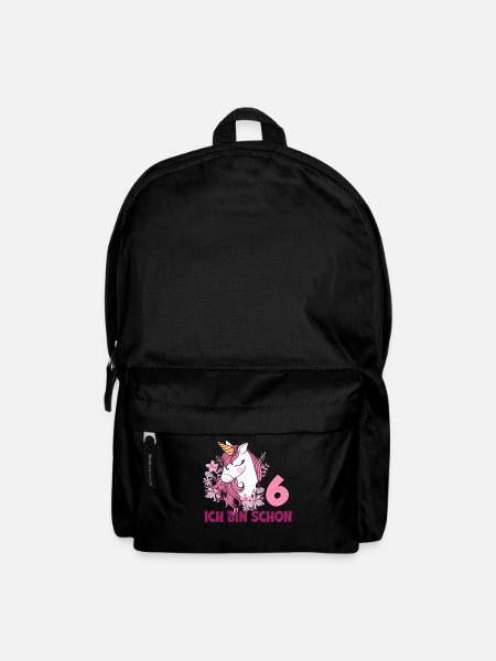 6. Geburtstag Mädchen 6 Jahre Pferd Pferde Einhorn - Rucksack - Schwarz