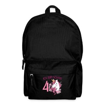 4. Geburtstag Mädchen 4 Jahre Pferd Pferde Einhorn - Rucksack - Schwarz - Vorne