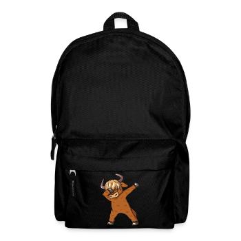 Scottish Highland Cows Dabbing Dance Cow - Backpack - black - Front