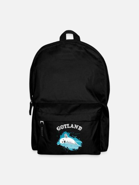 Gotland Ostsee Insel Urlaub Robbe Seehund im Meer - Rucksack - Schwarz