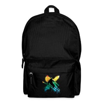 Bunter freestyle ski im Tiefschnee Winterurlaub - Rucksack - Schwarz - Vorne