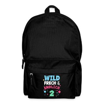 2. Geburtstag Wild, Frech & Endlich 2 Jahre - Rucksack - Schwarz - Vorne