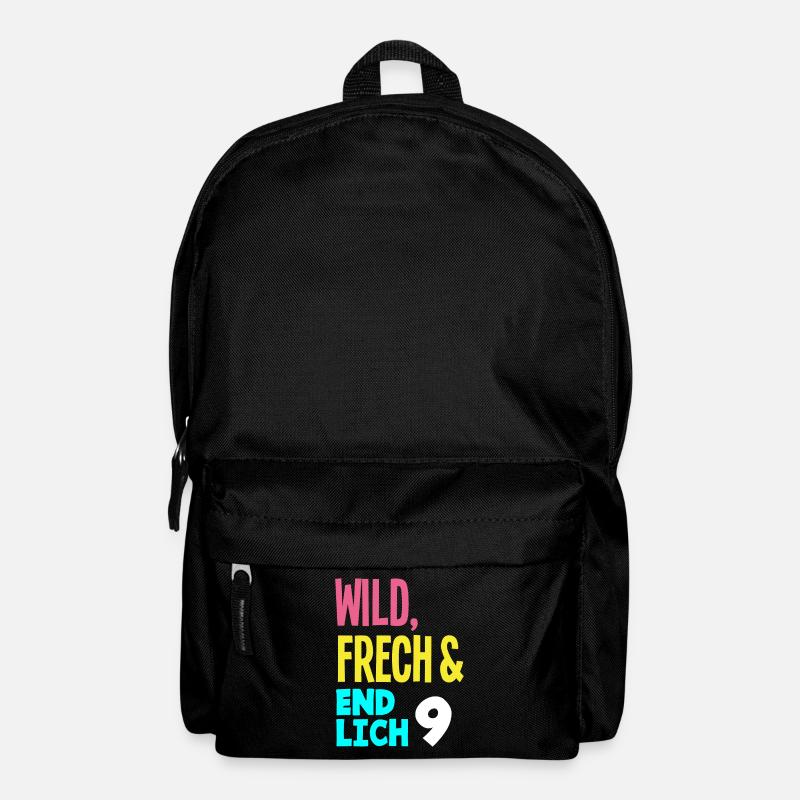 9. Geburtstag Wild, Frech & Endlich 9 Jahre - Rucksack - Schwarz