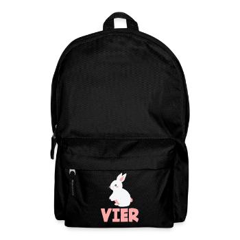 4. Geburtstag Mädchen 4 Jahre Kaninchen Hase - Rucksack - Schwarz - Vorne