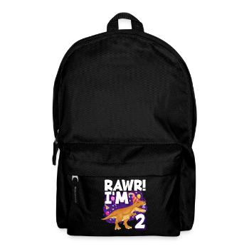 2nd Birthday Boy Girls 2 Years Dinosaurs - Backpack - black - Front