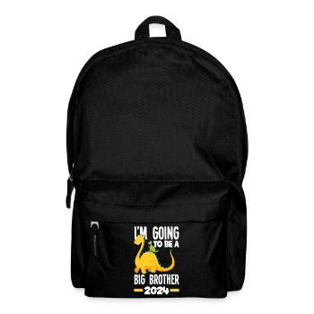 Ich Werde Ein Großer Bruder 2024 Dino Dinosaurier - Rucksack - Schwarz - Vorne
