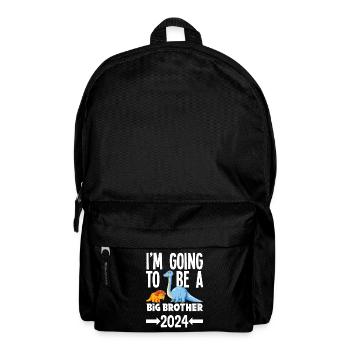 Ich Werde Ein Großer Bruder 2024 Dino Dinosaurier - Rucksack - Schwarz - Vorne