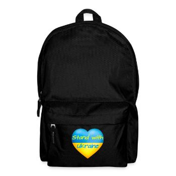 Stand with Ukraine Heart yellow blue flag Ukraine - Backpack - black - Front
