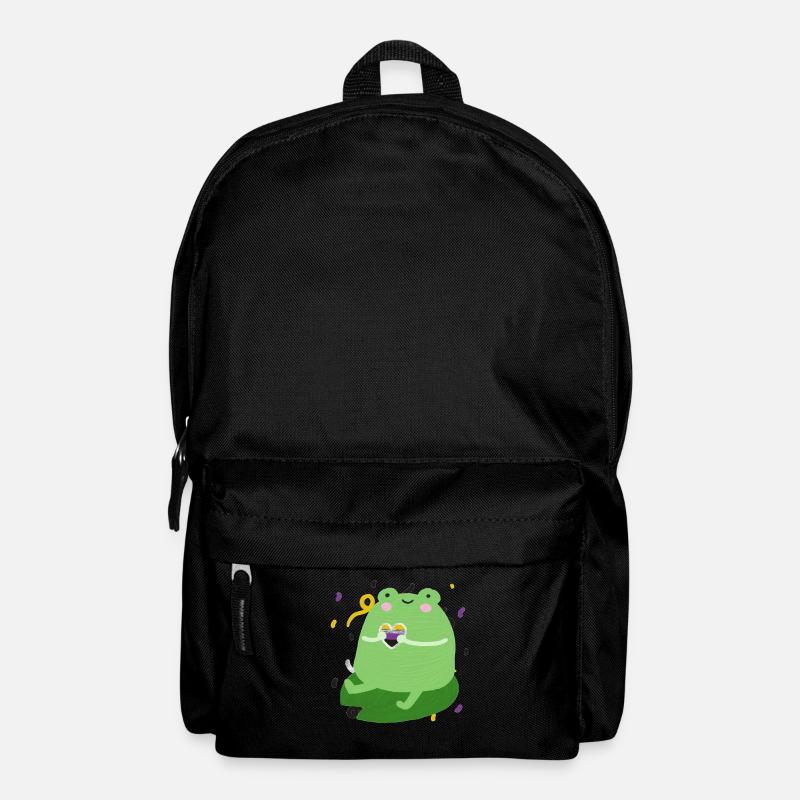 Süßer Frosch mit nichtbinären pride Flaggen Farben - Rucksack - Schwarz