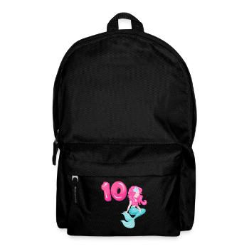 10th Birthday Girl 10 Years Mermaid Party - Backpack - black - Front