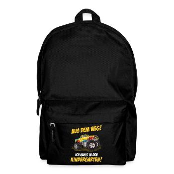 Kindergarten Jungen Monstertruck - Rucksack - Schwarz - Vorne