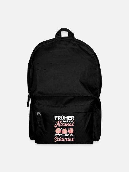 Früher War Ich Normal Jetzt Habe Ich Schweine - Rucksack - Schwarz