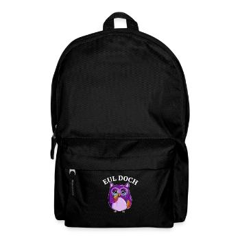 Traurige kleine Dicke Violette Eule mit Spruch Eul - Rucksack - Schwarz - Vorne