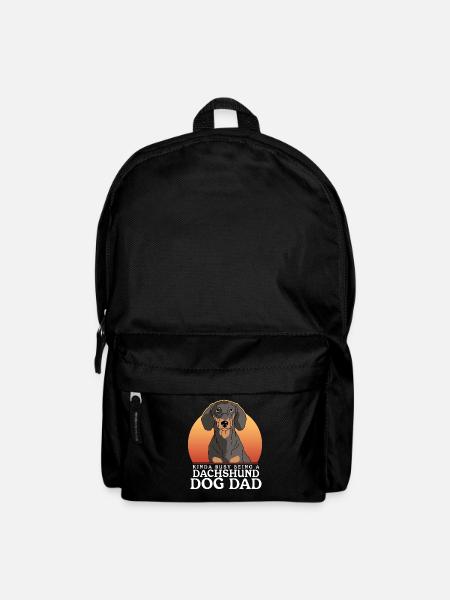 Dachshund Dad Dackel Hundebesitzer Geschenk - Rucksack - Schwarz
