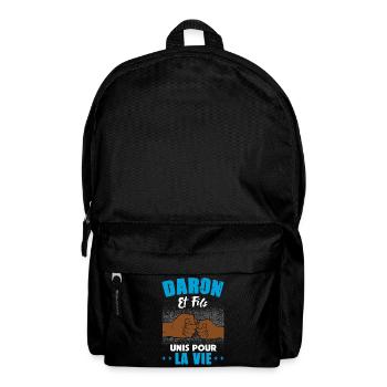 Daron fils unis pour la vie fête des pères check - Sac à dos - noir - Devant