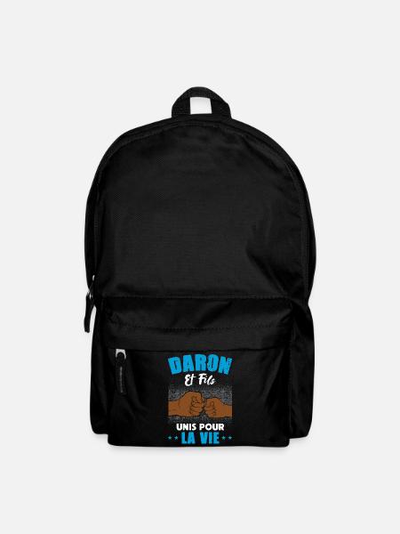 Daron fils unis pour la vie fête des pères check - Sac à dos - noir
