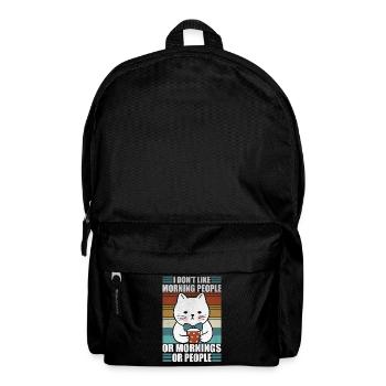 Sarcastic Cat Morning People Coffee Moody Kitty - Backpack - black - Front