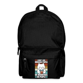 Morning People Sarcasm Coffee Moody Cat - Rucksack - Schwarz - Vorne