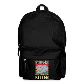 British Shorthair Dad Cat Gift - Backpack - black - Front