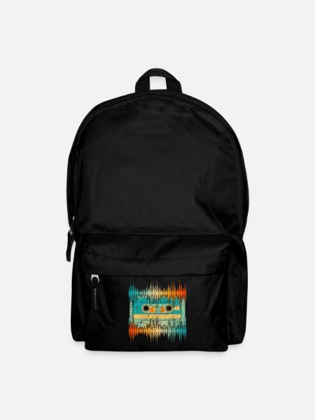 Retro Cassette Music Gift Musician Soundwave - Backpack - black
