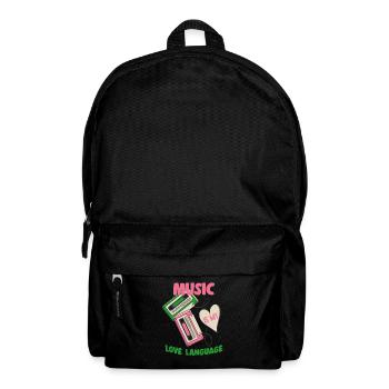 Music Is My Love Language mixtape retro cassettes - Backpack - black - Front