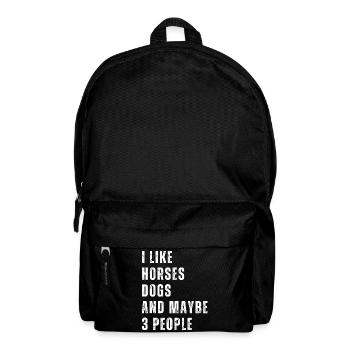 I LIKE HORSES DOGS AND MAYBE 3 PEOPLE - Backpack - black - Front