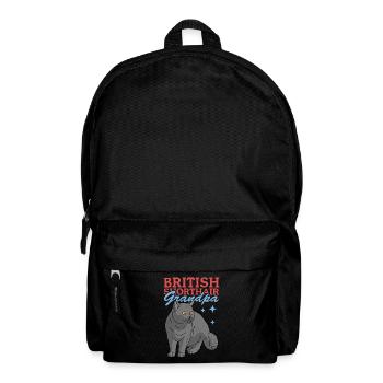 British Shorthair Grandpa | Cat Dad Gift - Backpack - black - Front