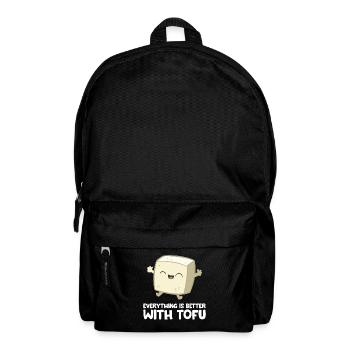 Tofu Vegan Vegetarisches Essen Alles ist besser - Rucksack - Schwarz - Vorne