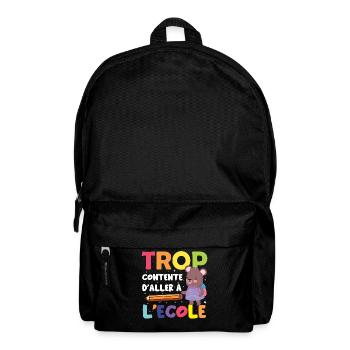 Trop Contente D Aller À L École ourson crayon cool - Sac à dos - noir - Devant