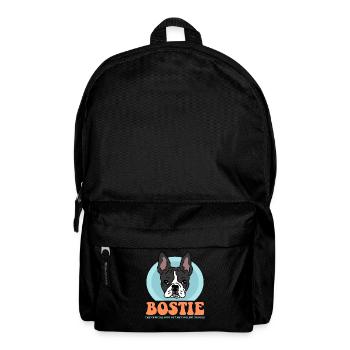 Boston Terrier Hunde Hundebesitzer Geschenk - Rucksack - Schwarz - Vorne