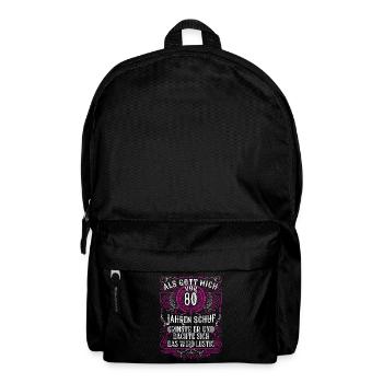 Als Gott mich vor 80 Jahren schuf 80. Geburtstag - Rucksack - Schwarz - Vorne