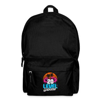 Level 20 Unlocked 20. Geburtstag Gamer 80er retro - Rucksack - Schwarz - Vorne