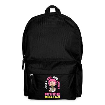 Nur Ein Mädchen Das Anime Ramen Katzen Liebt - Rucksack - Schwarz - Vorne