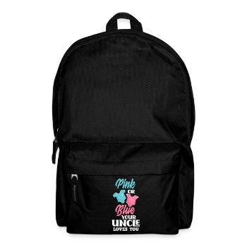 Pink Or Blue Gender Reveal Baby Party Onkel - Rucksack - Schwarz - Vorne