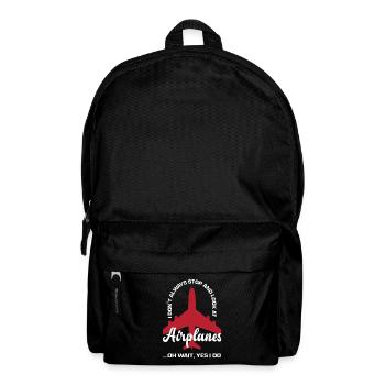 Flugzeug Luftfahrt Pilot Lustiges Piloten Geschenk - Rucksack - Schwarz - Vorne