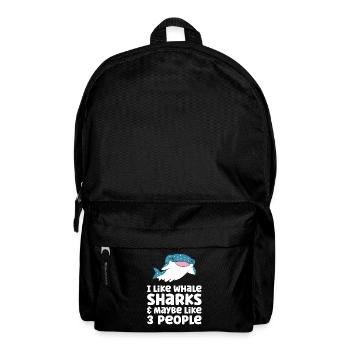 Ich mag Walhaie und vielleicht 3 Menschen - Rucksack - Schwarz - Vorne