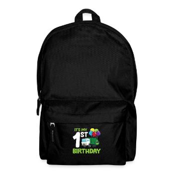 Es ist mein 1. Geburtstag Müllwagen 1. Geburtstag - Rucksack - Schwarz - Vorne
