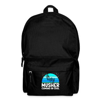 Mushing Hundeschlitten | Schlittenhunde Geschenk - Rucksack - Schwarz - Vorne