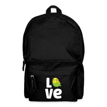 Budgie Bird Love Cute Budgerigar Parakeet Bird - Backpack - black - Front