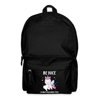 Be Nice I Have Fillings Too Einhorn Zahnfee mit - Rucksack - Schwarz - Vorne