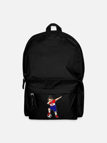 Dabbing Fußballspieler Mädchen Kroatien Fußball - Rucksack - Schwarz