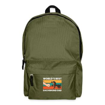 Weltbester Dackel Papa Dackel Hund Papa - Rucksack - Olivgrün - Vorne